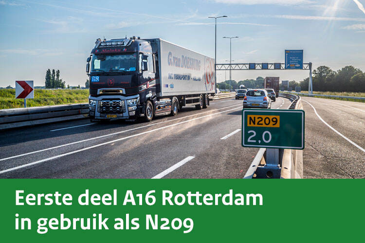 A16 Rotterdam in gebruik als N209