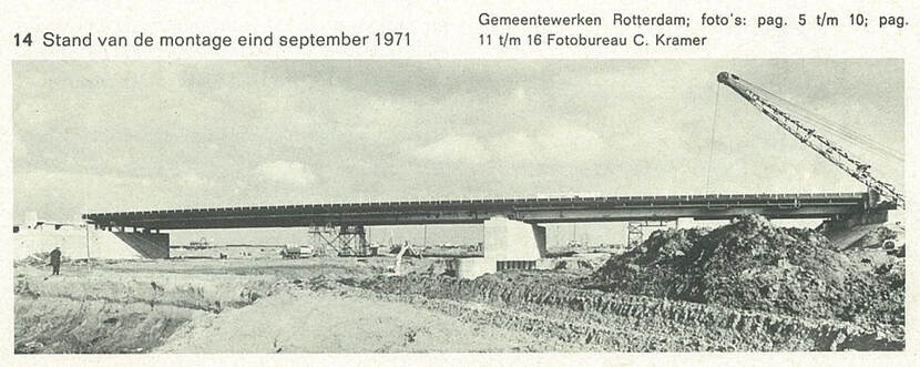 Opbouw van de Suurhoffbrug in 1971